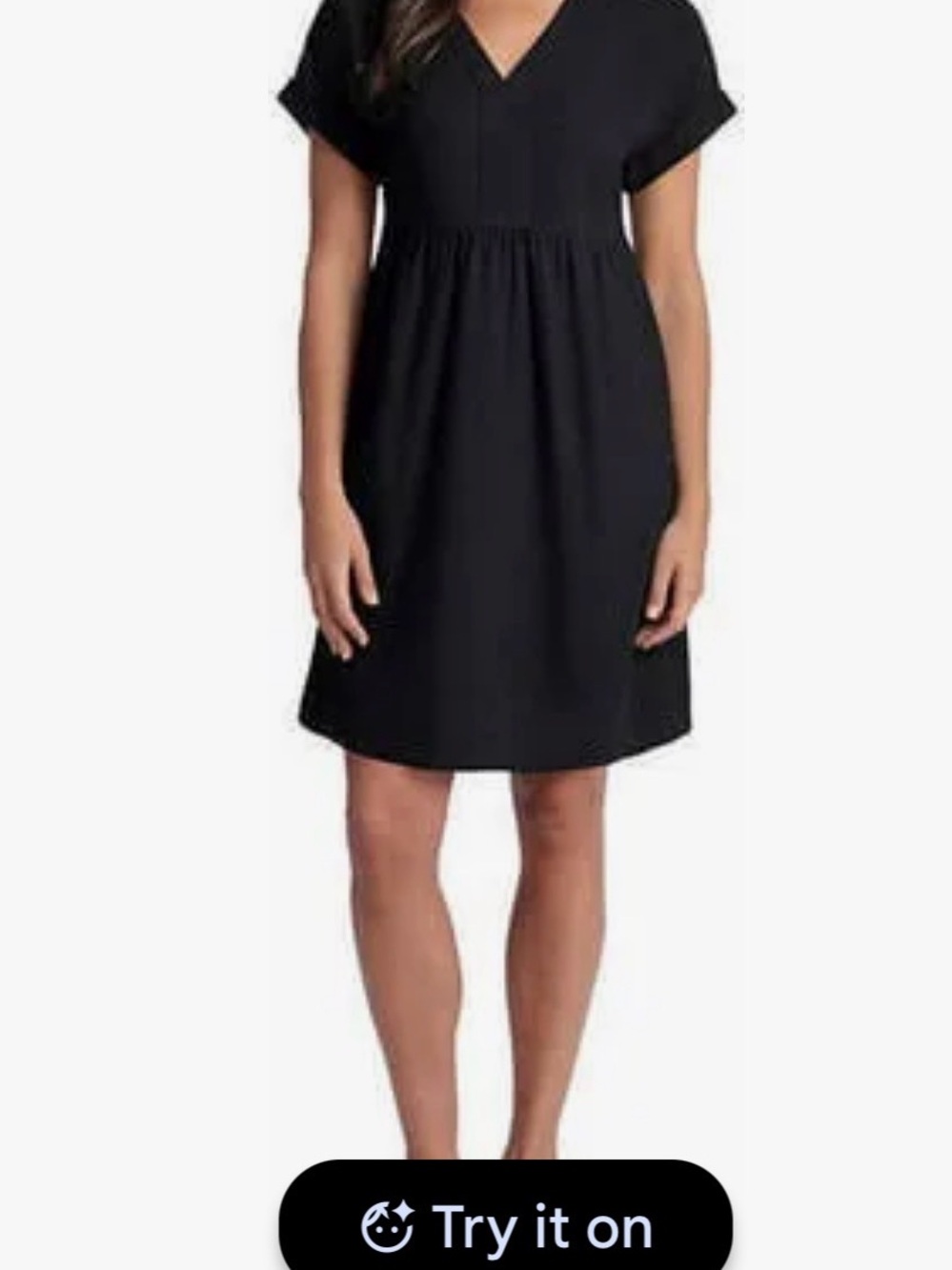 Unk Black V-Neck Short Sleeve Mini Dress